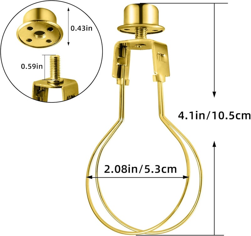 OmiSun Lamp Shade Light Bulb Clip Adapter, 2 Pack Clip on Lampshade Adapter Includes Finial and Lampshade Levellers to Keep Lamp Shade in Place, Lamp Shade Holder for Clip On Light Bulbs (Brass) - Image 2
